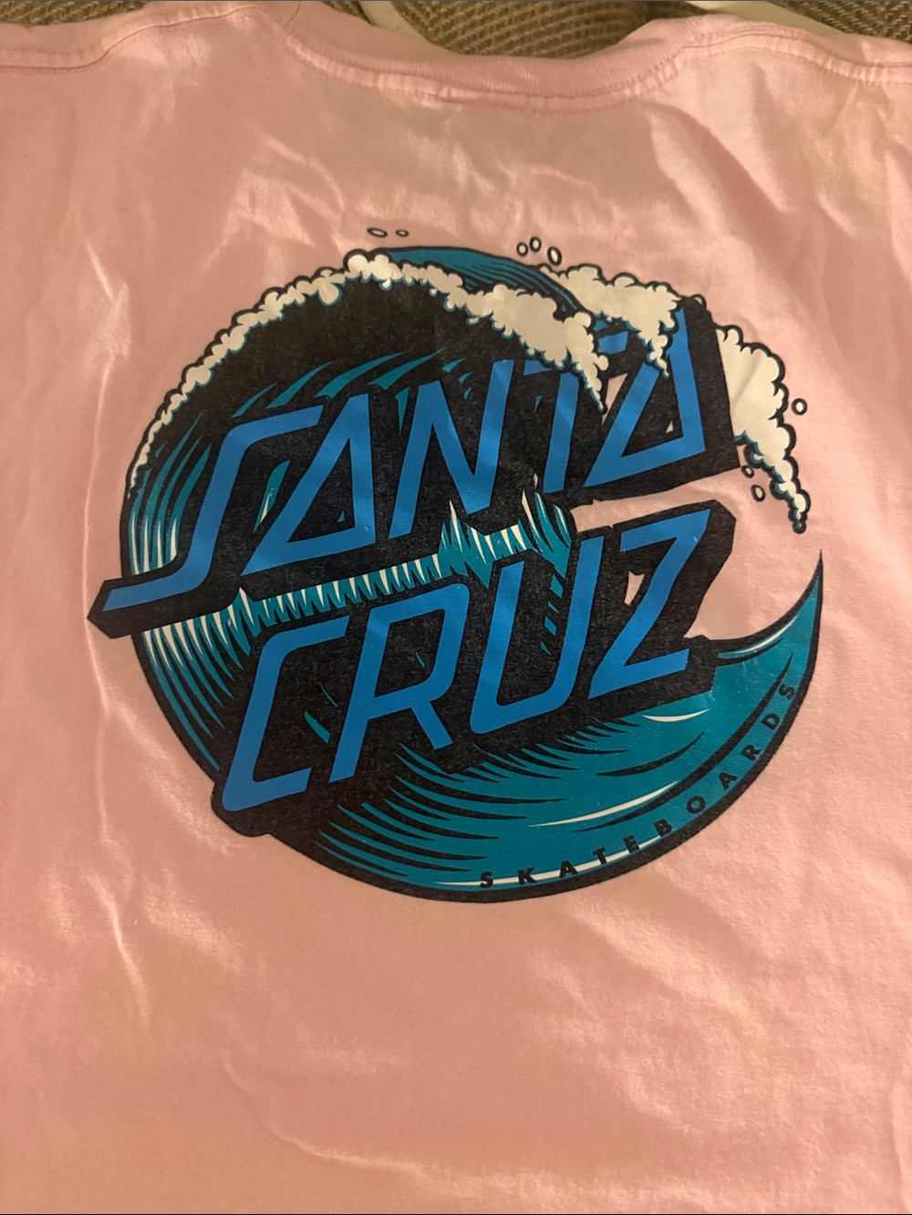 Santa Cruz Skateboards Pale Pink Tee with Blue Logo - Picture 3 of 3